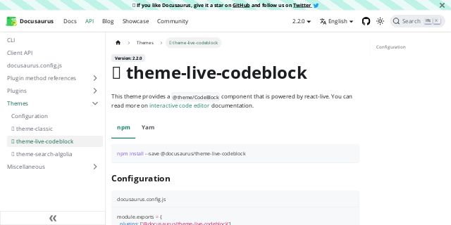 Theme Live Codeblock