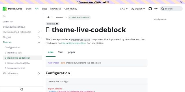 Theme Live Codeblock