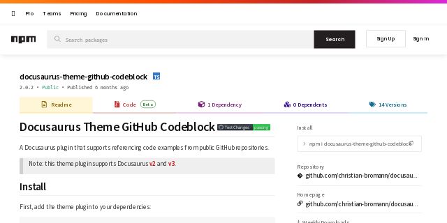 GitHub Code Block